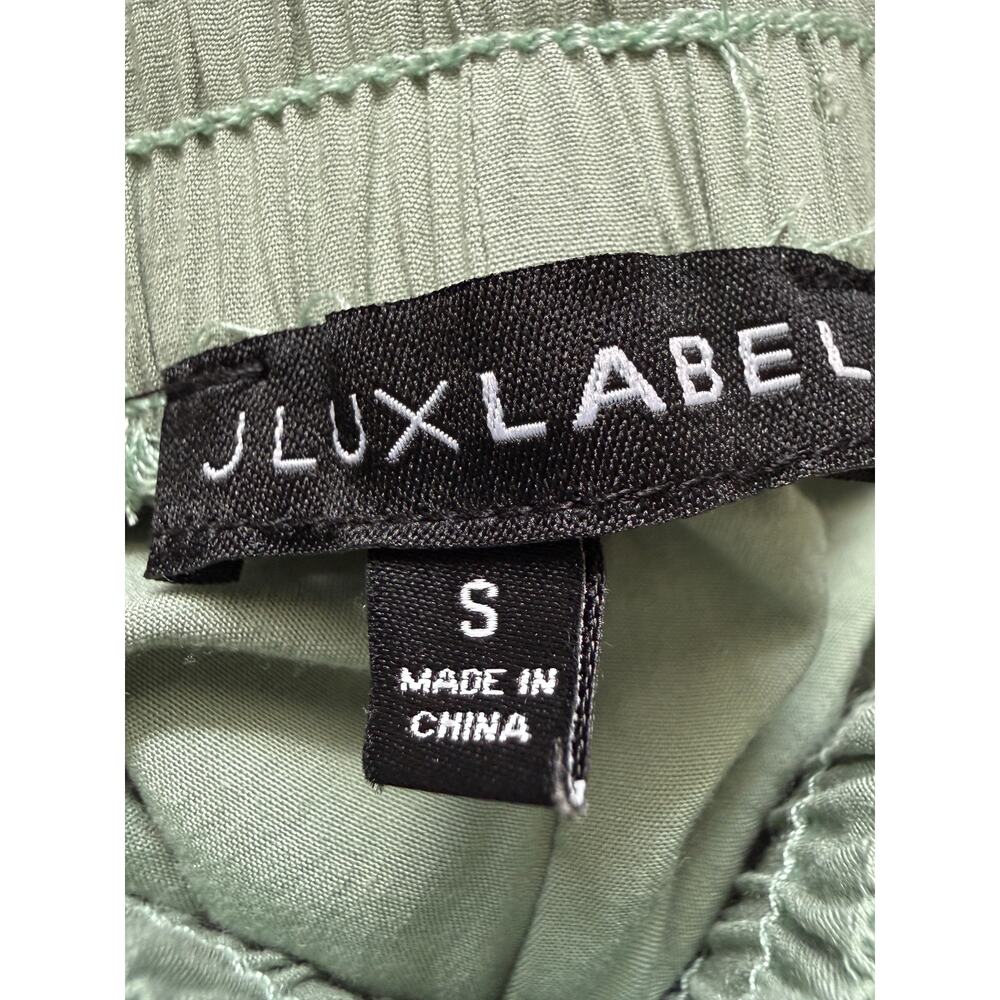 JLUXLABEL Linen Blend Drawstring Pants NWT Sage Green Resort Wide Leg S - Picture 4 of 11